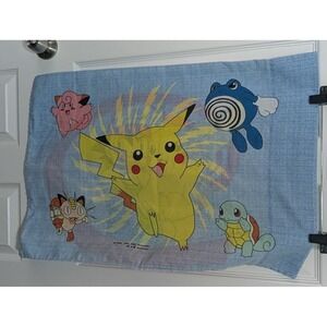Vintage Pokemon Pillowcase Pikachu Ash Ketchum Squirtle Meowth Nintendo
